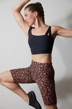 Josie By Josie Natori Women&#39;s Solstice Active Leopard Print Bike Shorts L - $26.10