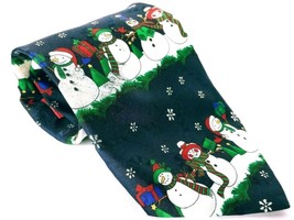 Yule Tie Greeting Men&#39;s Dress Necktie 100% Polyester Christmas Snowman Novelty - £12.70 GBP