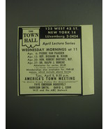 1949 The Town Hall April Lecture Series Ad - Richard M. Nixon - £14.55 GBP