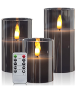 Flameless Candles Flickering with Remote and Timer,3D Wick Acrylic Elect... - $586.83 MXN
