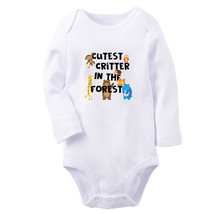 Cutest Critter In The Forest Funny Rompers Newborn Baby Bodysuits Long One-Piece - £8.86 GBP