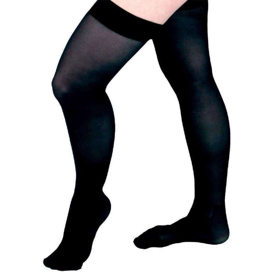 CURAD Medical Compression Nylon/Spandex Thigh High 20-30 Black Size D - $48.50