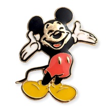Mickey Mouse Disney Pin: Gold Happy Mickey - £15.63 GBP