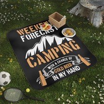 Camping Blanket: Cold Beer Cozy Nights, Soft Fleece Top &amp; Water-Resistan... - $61.80