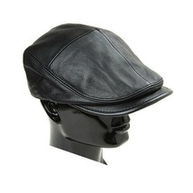  New 2022 Beret Hats Women Men Autumn Winter Spring Pure Color Real Leather Bake - £97.39 GBP