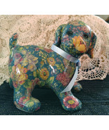 Joan Baker Designs - Porcelain Patchworks Puppy - “Blue Spring” Pattern - £36.74 GBP