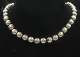 MEXICO 925 Sterling Silver - Vintage Heavy Ball Beaded Chain Necklace - NE2945 - $421.04