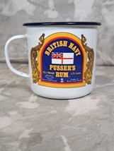 PUSSER'S RUM British Navy Enamel Tin Mug Cup Royal Navy Traditional Toasts Terms - $12.37