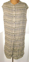 New Womens NWT PrAna L Buenos Dias Dress Buttons Cargo Green Brown Organic Strip - $136.62