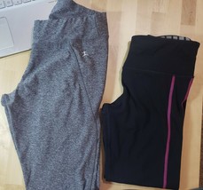 Lot of 2 Womens Size Small/2 Workout Leggings Danskin/Pro Compression Gray/Black - £7.00 GBP