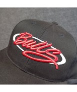 Vintage Chicago Bulls Hat Cap Black Red Script Logo NBA Annco Pro Model 90s - £54.61 GBP