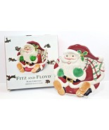 Fitz &amp; Floyd Santa Snack Canape Plate 2001 Plaid Christmas 8 1/2&quot; x 6 1/... - £10.47 GBP