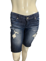 Machine Stressed Denim Bermuda Shorts Size 7 - $15.19