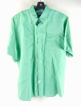 Lands End Green Short Sleeve Button Down Shirt Size L - $24.74