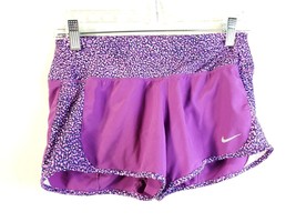 Nike Dri Fit Shorts Womens XS Purple Animal Print 100% Polyester Pull On... - $14.22