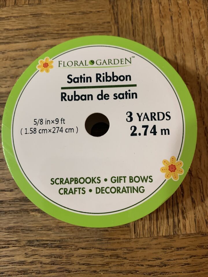 Floral Garden Satin Ribbon Green - $11.76