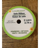 Floral Garden Satin Ribbon Green - $11.76