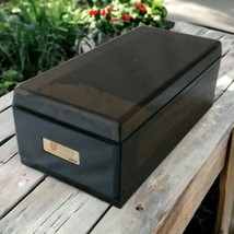 Metal Business Card File Box Vintage 80s Universal Office Products Tab B... - $22.75