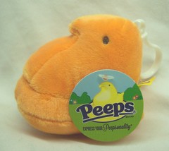 Just Born Peeps Candy ORANGE CHICK PEEP KEYCHAIN CLIP 3&quot; Plush Animal To... - $14.85