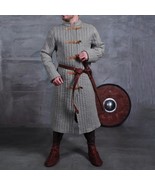 Medieval Gray Turtleneck Long Sleeve Padded Canvas Gambeson Tunic Battle... - €148,45 EUR