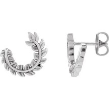 Platinum Floral Hoop Earrings - £832.64 GBP