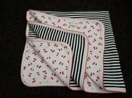 Kate Spade Start Something New Ma Cherie Reversible Cherries Stripes Blanket  - £43.39 GBP