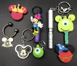 8 Diff Disney Disneyland Keychains 50th Anniv Mickey Mouse Minnie Vinylmation - $21.30
