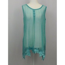 New Simply Noelle Womens Swim Cover Up Size S/M Teal Blue Fishnet Lace T... - $19.79