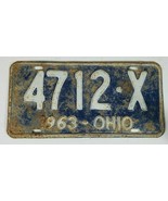 1963 Ohio Vintage License Plate Weathered Rat Rod Man Cave 4712 X - $14.46