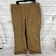 Duluth Trading Men&#39;s 44 x 32 Fire Hose Relaxed Fit Cargo Pants Work Brown - £23.97 GBP