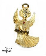 Vintage Pin - Angel Holding a Candle - AAi Mark - Gold Metal - 2&quot; High -... - £10.97 GBP