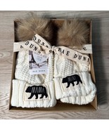 Rae Dunn Mama And Mini Bear Hat Set White Cream Beanie Gift Set Holiday ... - $48.70 CAD