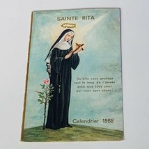 Holy prayer card vtg paper ephemera Catholic Christian calendar St Rita 1962 mcm - £16.03 GBP