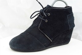 Toms Boot Sz 8.5 M Short Boots Black Leather Women 300419 - $25.22