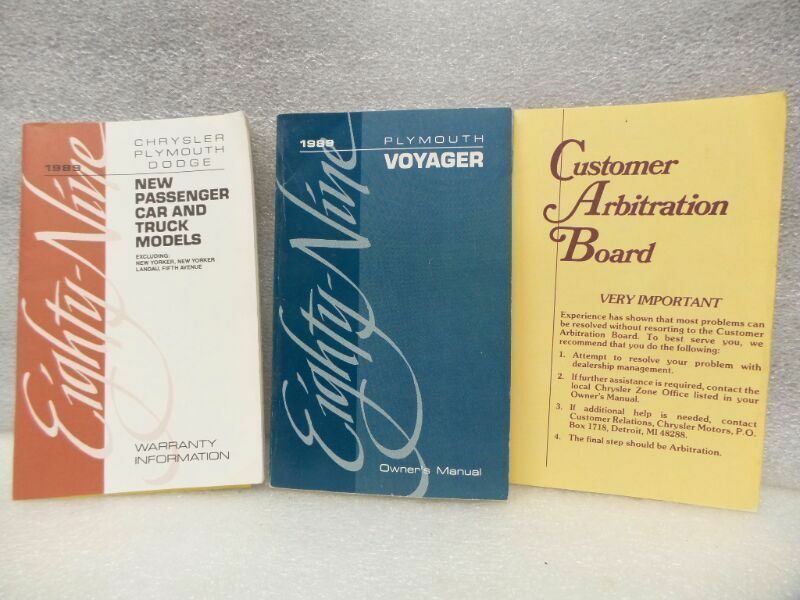 VOYAGER   1989 Owners Manual 16605 - $12.86