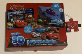 Disney Pixar Cars 2, Sealed 3D Puzzles, 3 Pack, Each 48 Piece, Lightning McQueen - $18.69