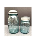Vintage Blue Ball Perfect Mason Jar #1 &amp; 10– Quart Size w/ Zinc Lid Aqua... - $23.75