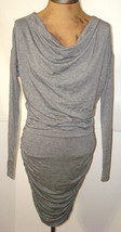 New Womens NWOT Athleta Dress Gray XS Ruched Yoga Cowl Long Sleeve Soft Blouson - £93.44 GBP
