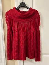 Women&#39;s Sweater with Red Fringes Long Sleeve Red Brand Versona Size: Ext... - $22.00