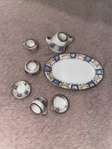 Lot Of 7 Flower Designed Porcelain Tea Set Miniature - $4.94