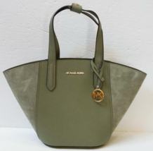 Michael Kors Portia Small Tote Army Green Leather Suede 35F1GPAT1S $358 ... - $89.09