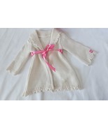 American Girl My AG White Pink Sweater  Sequences Pink Ribbon Tie Retire... - £10.19 GBP