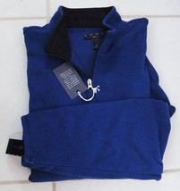CLUB ROOM CLASSIC Fleece Jacket Pullover Coat 100% Poly Royal Blue Black... - £22.78 GBP