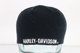 Vtg 90s Harley Davidson Spell Out Ribbed Knit Winter Beanie Hat Cap Skul... - $34.60