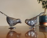 Set Of 2 Silver Plated Brass Song Birds Ethan Allen Heavy Figurine Pair ... - $57.00