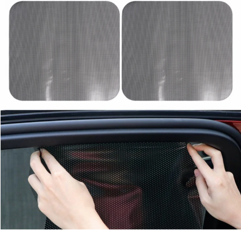 Car Static Sunshade Stickers - 2pcs Sun Block Film Anti-UV Window Glass Sunscr - £11.81 GBP