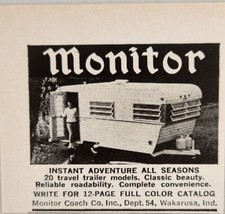 1968 Print Ad Monitor Coach Company Travel Trailers Made in Wakarusa,Indiana - $8.08