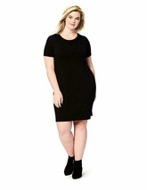 Daily Ritual Women&#39;s Plus Size Supersoft Terry Short-Sleeve Open Crew Neck Black - £21.01 GBP