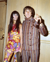 Cher Sonny Bono Colorful 1960&#39;s hippie psychedelic fashion 8x10 Photo - £7.32 GBP