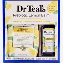 New Dr Teal&#39;s Prebiotic Lemon Balm Foaming Bath &amp; Epsom Salt Bath Set | ... - $21.77